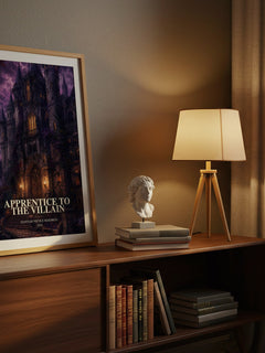 Apprentice to the Villain watercolour print on bookshelf – Hannah Nicole Maehrer fan gift
