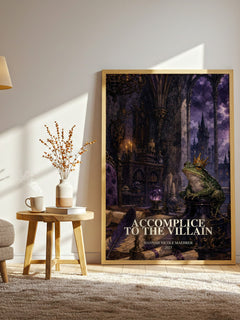 Accomplice to the Villain watercolour print in frame leaning in hallway – fantasy wall art