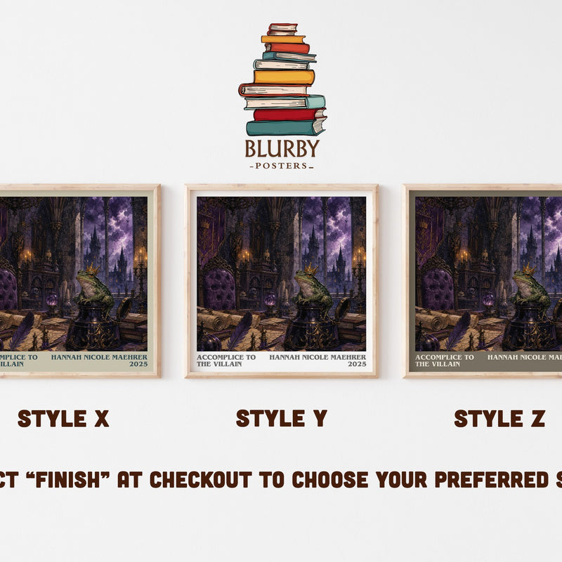Accomplice to the Villain literary print in frame leaning in hallway – fantasy wall art