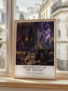 Accomplice to the Villain book cover poster colour and style options – Hannah Nicole Maehrer book art