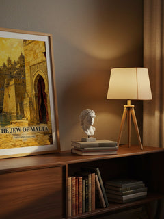The Jew of Malta watercolour print on bookshelf – Christopher Marlowe fan gift
