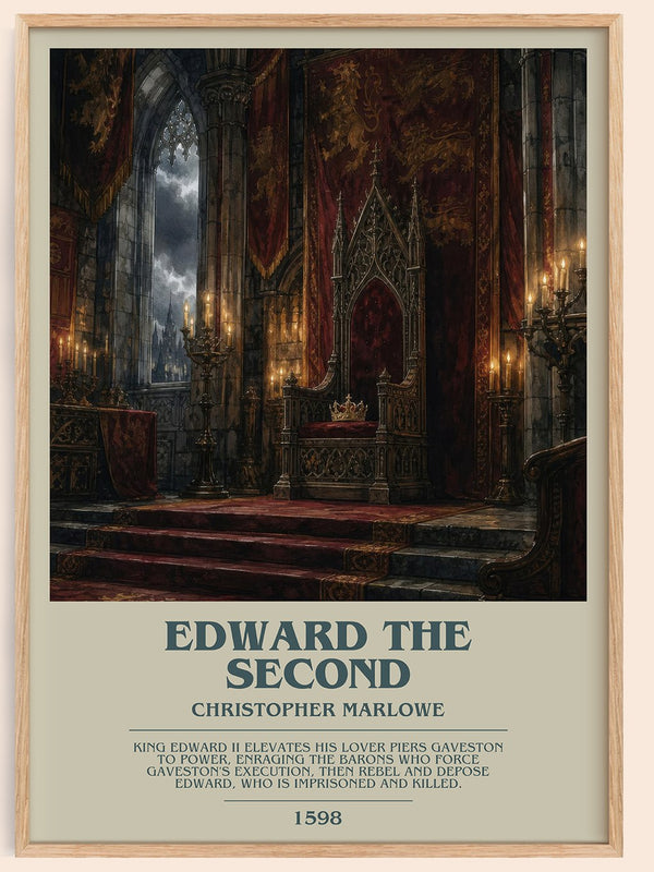 Edward the Second bookish book poster by Christopher Marlowe – framed literary art print