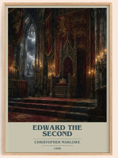 Edward the Second book cover book poster by Christopher Marlowe – framed literary art print