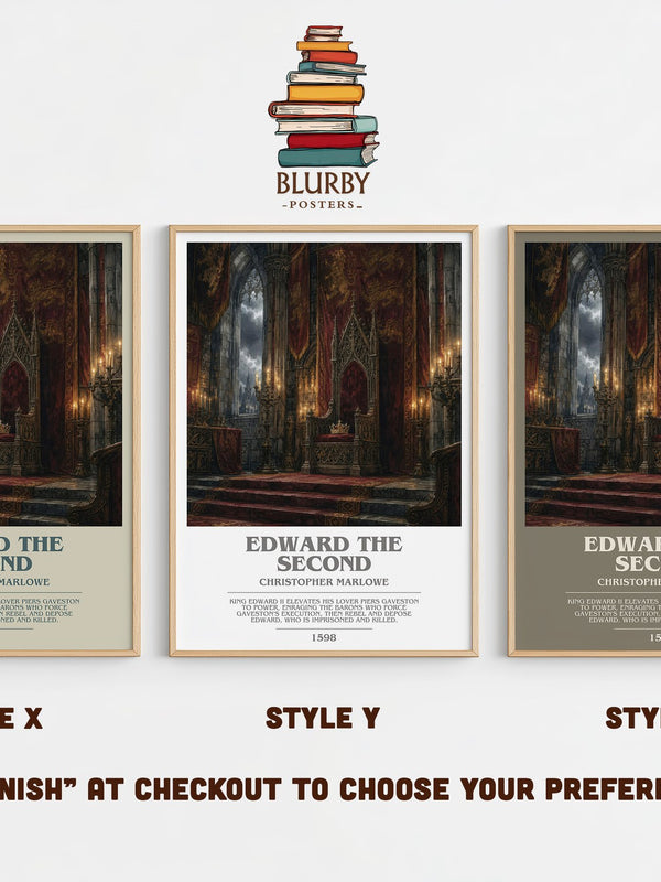 Edward the Second bookish print in frame leaning in hallway – classic literature wall art