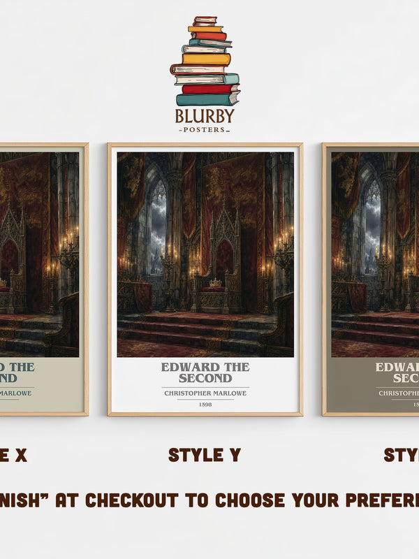 Edward the Second book cover print in frame leaning in hallway – classic literature wall art