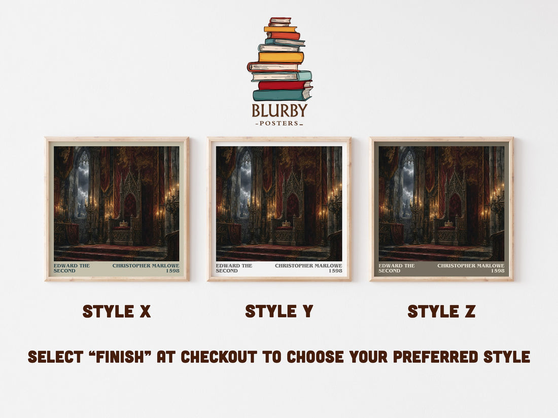 Edward the Second literary print in frame leaning in hallway – classic literature wall art (mockup)