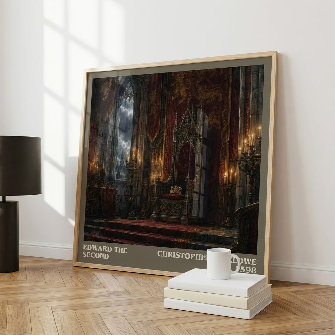 Edward the Second literary print framed by window – literary home decor