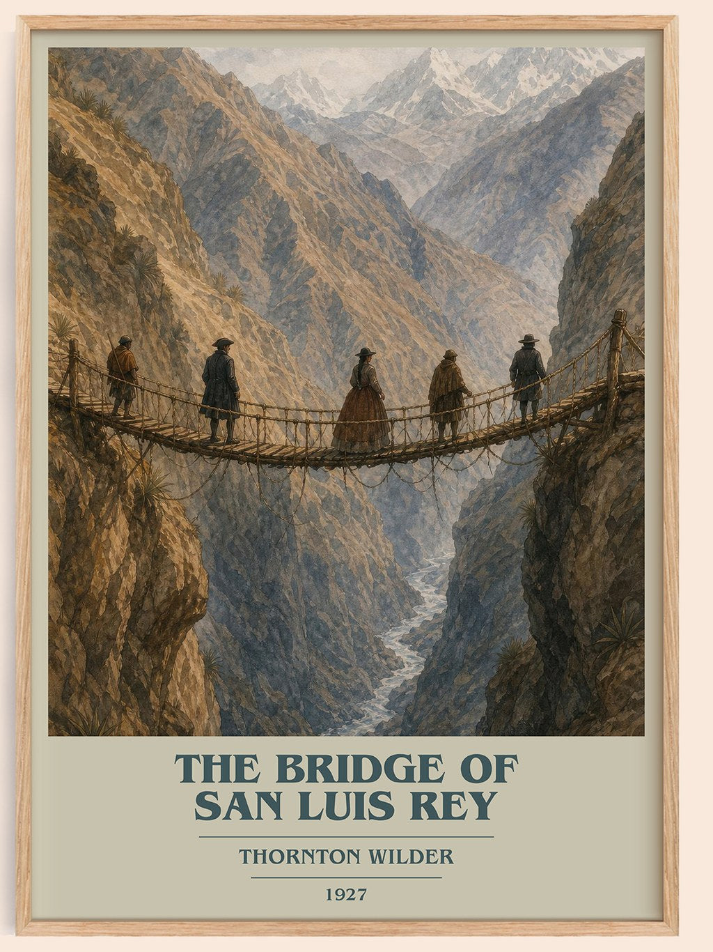 The Bridge of San Luis Rey book cover book poster by Thornton Wilder – framed literary art print