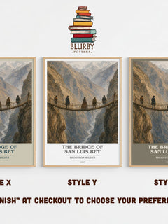 The Bridge of San Luis Rey book cover print in frame leaning in hallway – literary fiction wall art