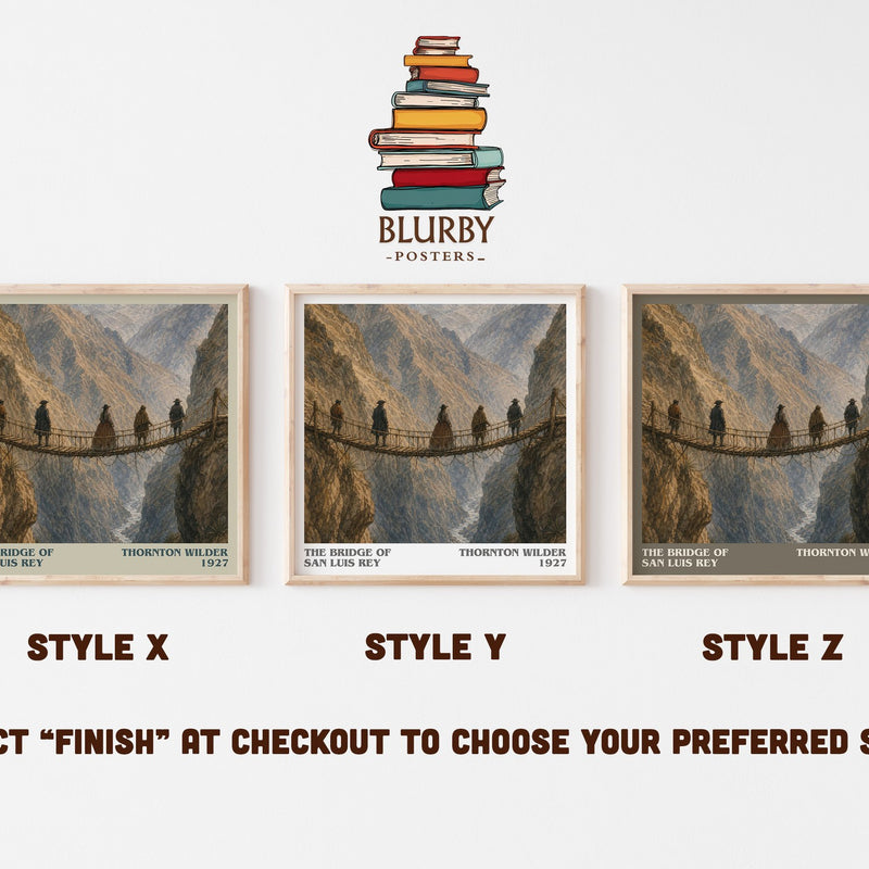 The Bridge of San Luis Rey literary print in frame leaning in hallway – literary fiction wall art