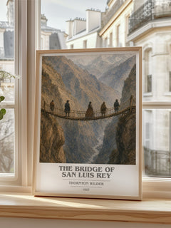 The Bridge of San Luis Rey book cover poster colour and style options – Thornton Wilder book art
