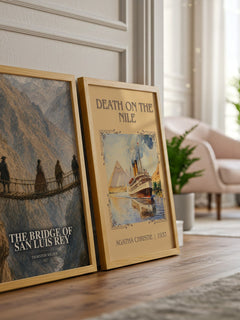 The Bridge of San Luis Rey watercolour print framed by window – literary home decor