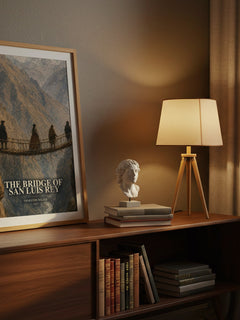 The Bridge of San Luis Rey watercolour print on bookshelf – Thornton Wilder fan gift