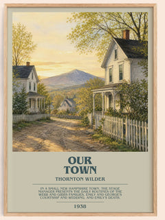 Our town bookish book poster by Thornton Wilder – framed literary art print