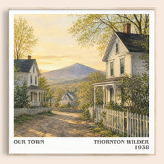 Our town literary book poster by Thornton Wilder – framed literary art print