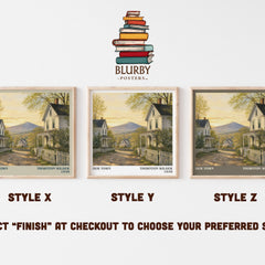 Our town literary print in frame leaning in hallway – literary fiction wall art