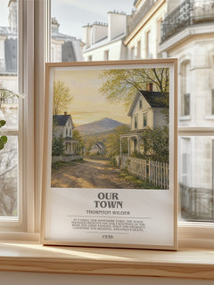 Our town bookish poster colour and style options – Thornton Wilder book art