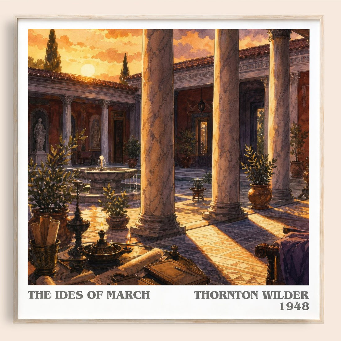 The Ides of March literary book poster by Thornton Wilder – framed literary art print