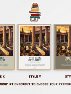 The Ides of March bookish print in frame leaning in hallway – historical fiction wall art