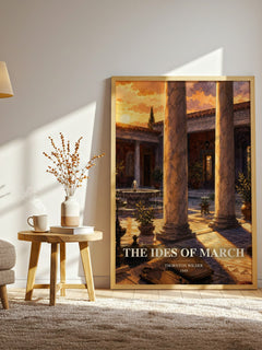 The Ides of March watercolour print in frame leaning in hallway – historical fiction wall art