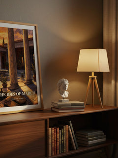 The Ides of March watercolour print on bookshelf – Thornton Wilder fan gift