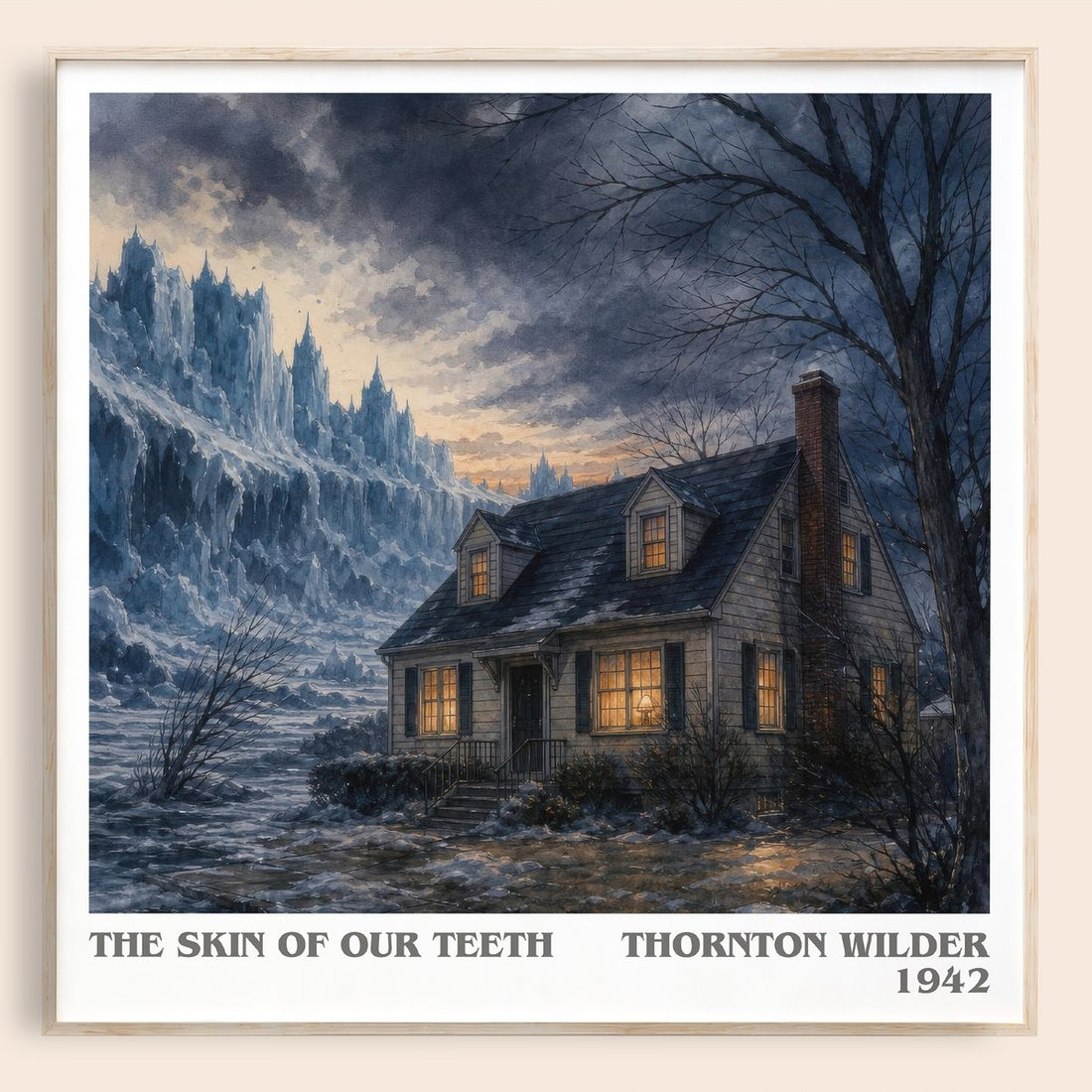 The skin of our teeth literary book poster by Thornton Wilder – framed literary art print