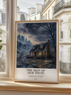 The skin of our teeth book cover poster colour and style options – Thornton Wilder book art