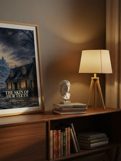 The skin of our teeth watercolour print on bookshelf – Thornton Wilder fan gift