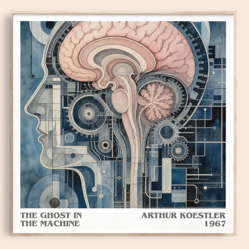 The ghost in the machine literary book poster by Arthur Koestler – framed literary art print