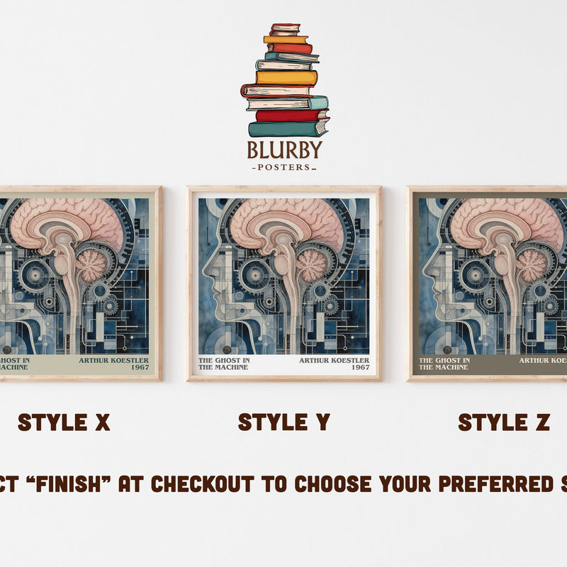 The ghost in the machine literary print in frame leaning in hallway – philosophy wall art