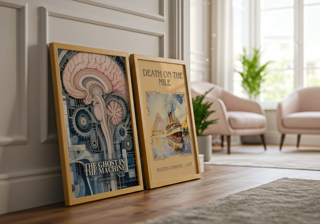 The ghost in the machine watercolour print framed by window – literary home decor