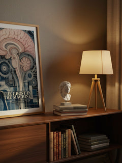 The ghost in the machine watercolour print on bookshelf – Arthur Koestler fan gift
