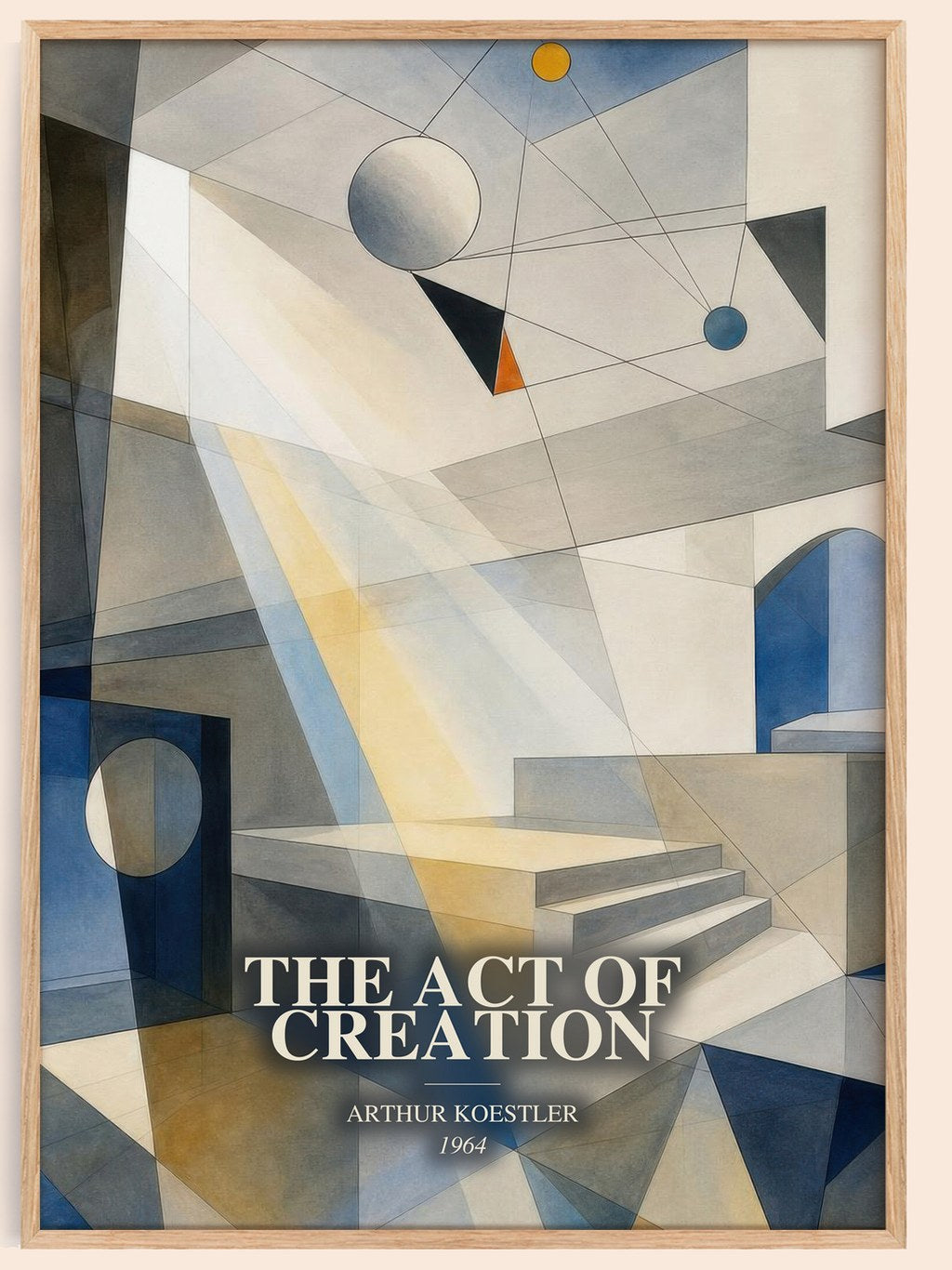 The act of creation watercolour book poster by Arthur Koestler – framed literary art print