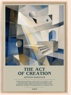 The act of creation bookish book poster by Arthur Koestler – framed literary art print