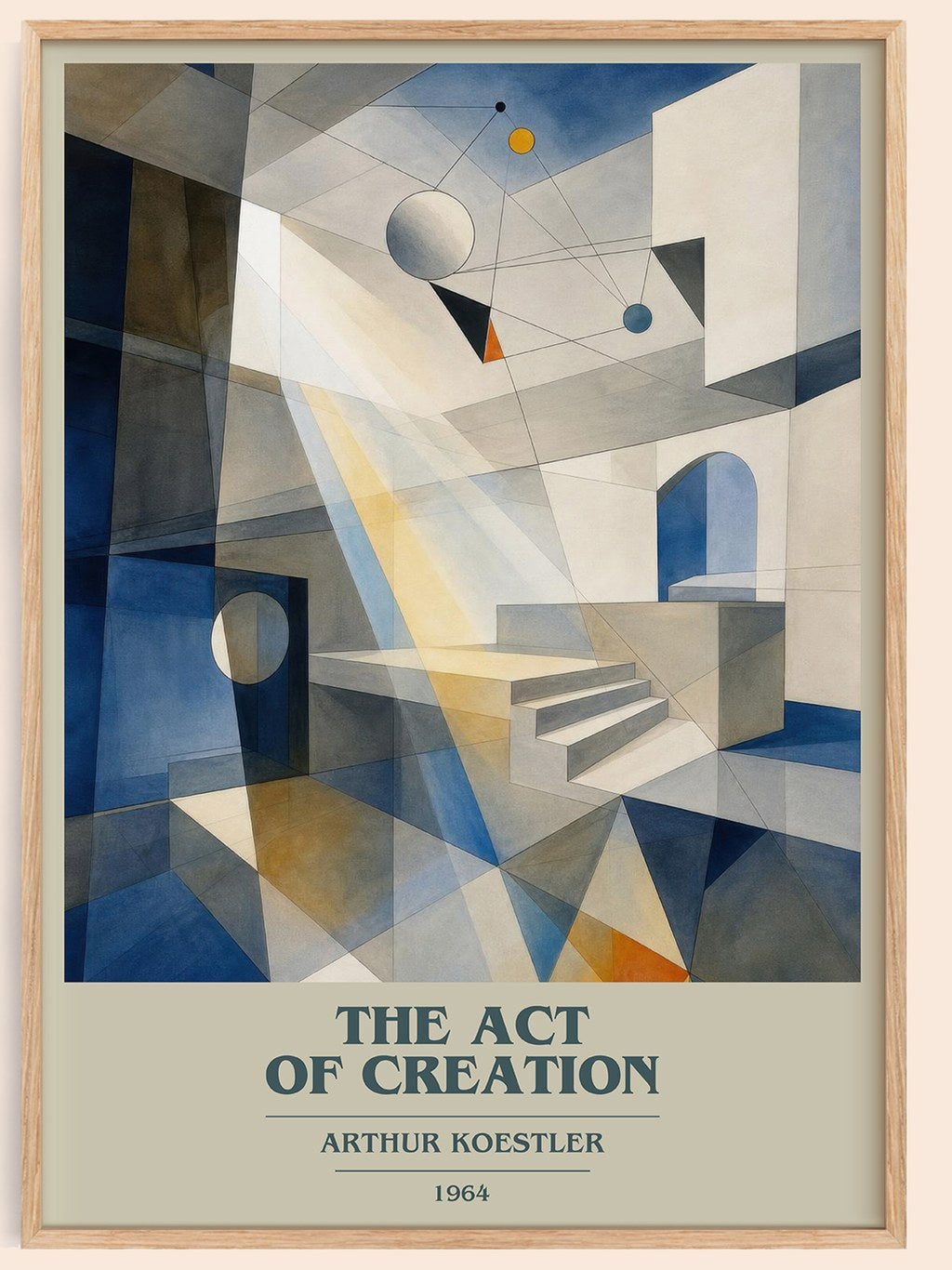 The act of creation book cover book poster by Arthur Koestler – framed literary art print