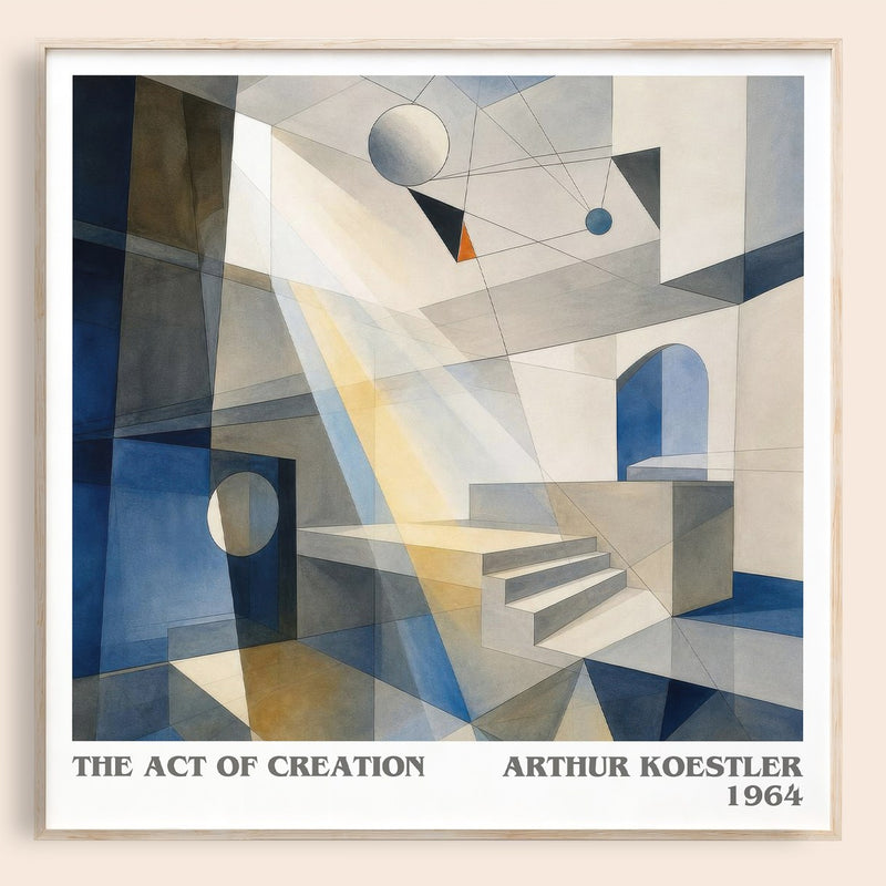 The act of creation literary book poster by Arthur Koestler – framed literary art print