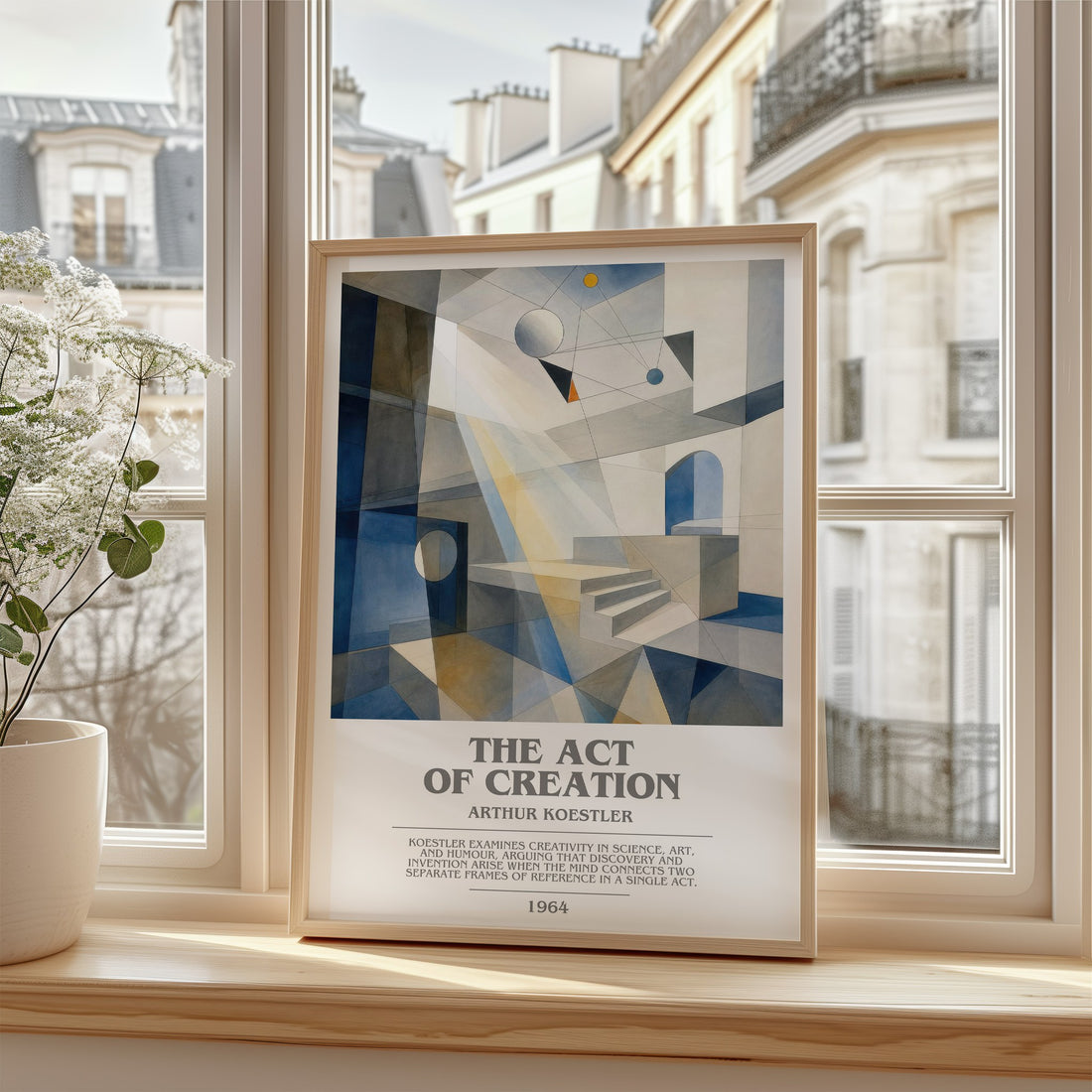The act of creation bookish poster colour and style options – Arthur Koestler book art