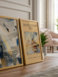 The act of creation watercolour print framed by window – literary home decor