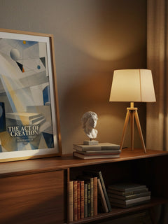 The act of creation watercolour print on bookshelf – Arthur Koestler fan gift