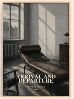 Arrival and Departure watercolour book poster by Arthur Koestler – framed literary art print