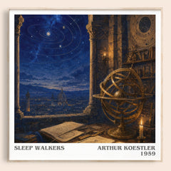 Sleep walkers literary book poster by Arthur Koestler – framed literary art print