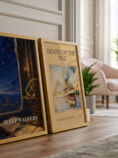 Sleep walkers watercolour print framed by window – literary home decor