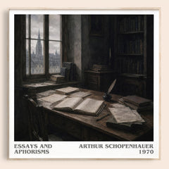 Essays and aphorisms literary book poster by Arthur Schopenhauer – framed literary art print