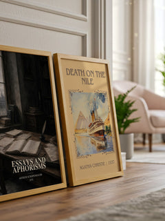 Essays and aphorisms watercolour print framed by window – literary home decor