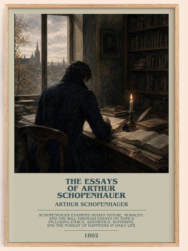 The Essays Of Arthur Schopenhauer bookish book poster by Arthur Schopenhauer – framed literary art print