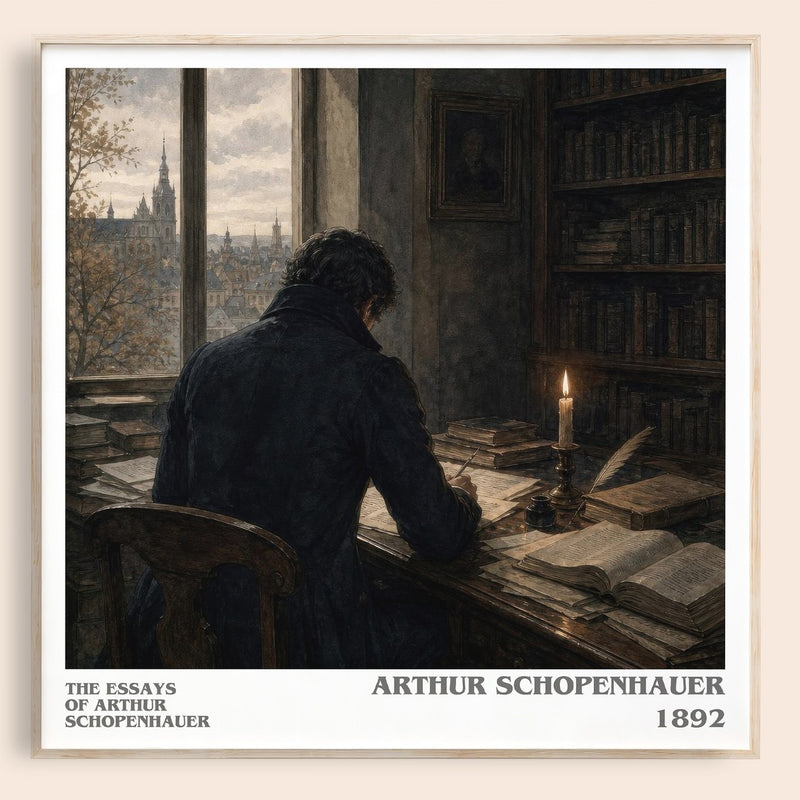 The Essays Of Arthur Schopenhauer literary book poster by Arthur Schopenhauer – framed literary art print