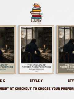 The Essays Of Arthur Schopenhauer book cover print in frame leaning in hallway – philosophy wall art