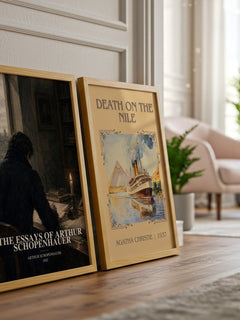 The Essays Of Arthur Schopenhauer watercolour print framed by window – literary home decor