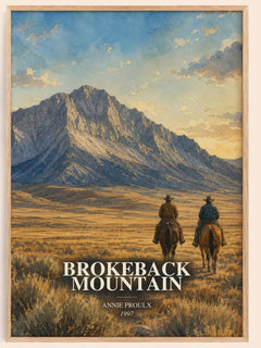 Brokeback Mountain watercolour book poster by Annie Proulx – framed literary art print