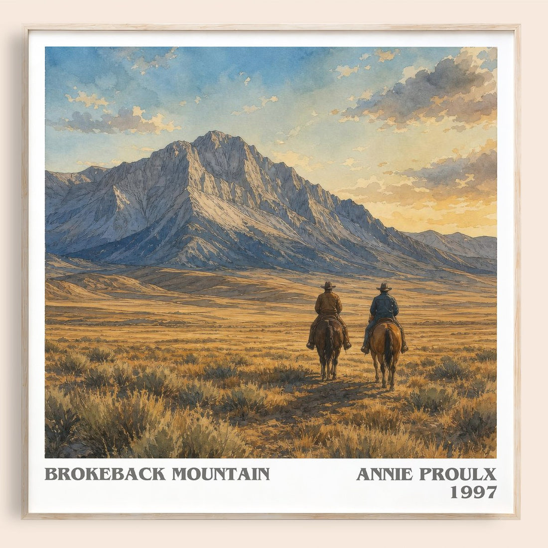 Brokeback Mountain literary book poster by Annie Proulx – framed literary art print